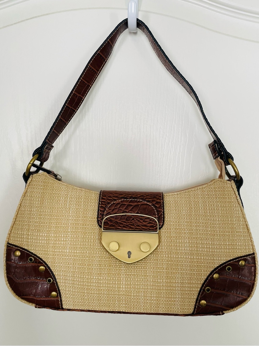 Vintage Apt 9 Y2K tan/Brown fabric handbag with studded design. Never worn